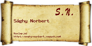 Sághy Norbert névjegykártya