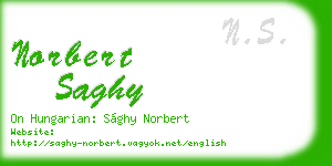 norbert saghy business card