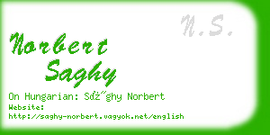 norbert saghy business card